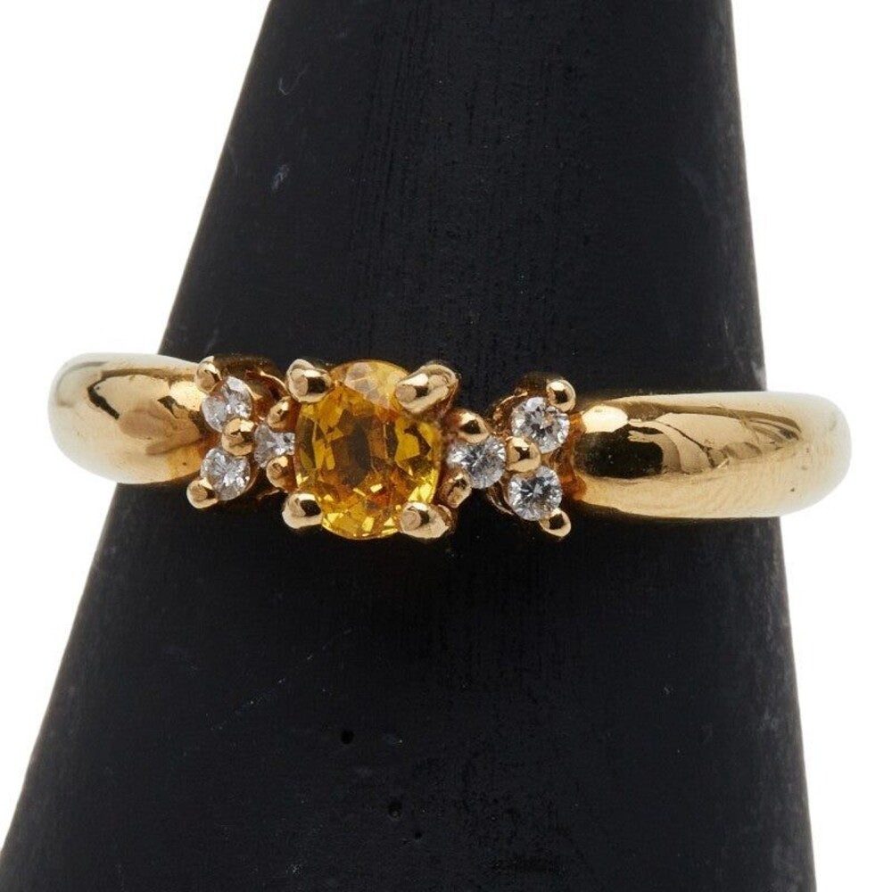 Unbranded Yellow Sapphire & Diamond 18K Yellow Gold Ring Gold